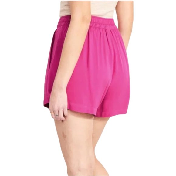 Old Navy Playa Shorts Hot Pink High Waist Soft Spun Rayon Plus Size 3X NWT - Picture 10 of 10
